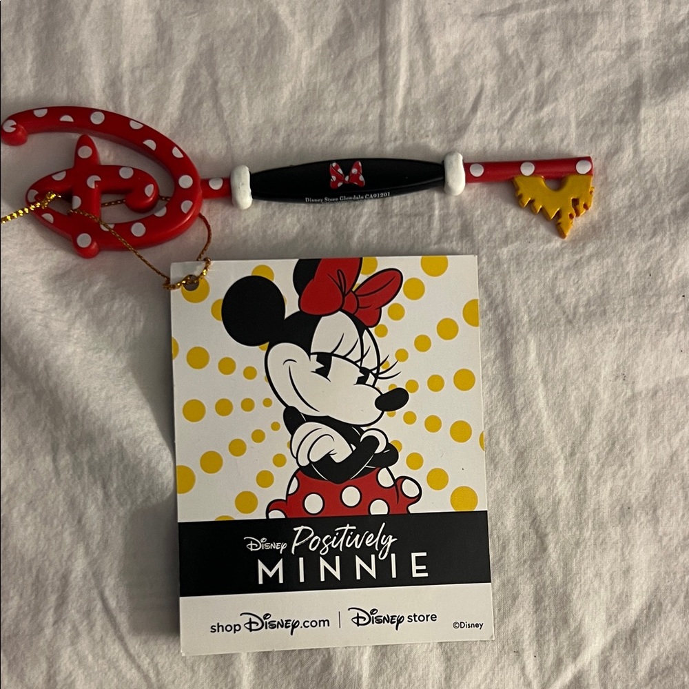 Disney Minnie Mouse Keychain - Red, Black, and Yellow
